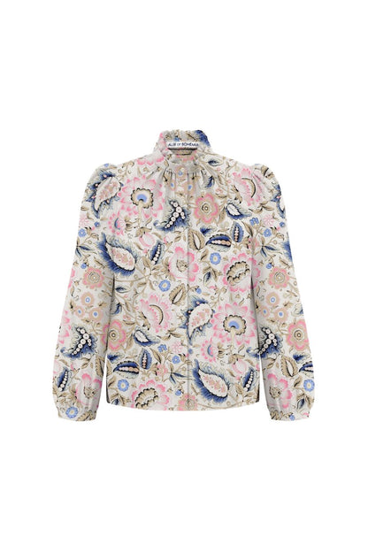 Annabel Melon Bloom Shirt in Off-White