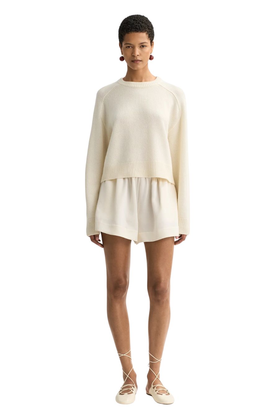 Cashmere Top in Feather White