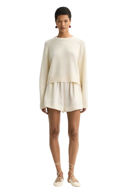 Cashmere Top in Feather White