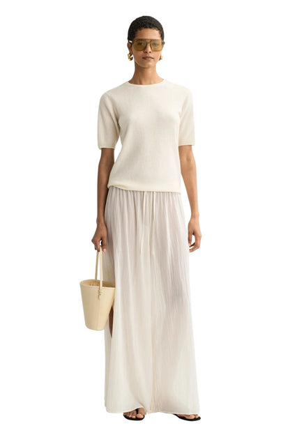 Short Sleeve Crewneck in Feather White