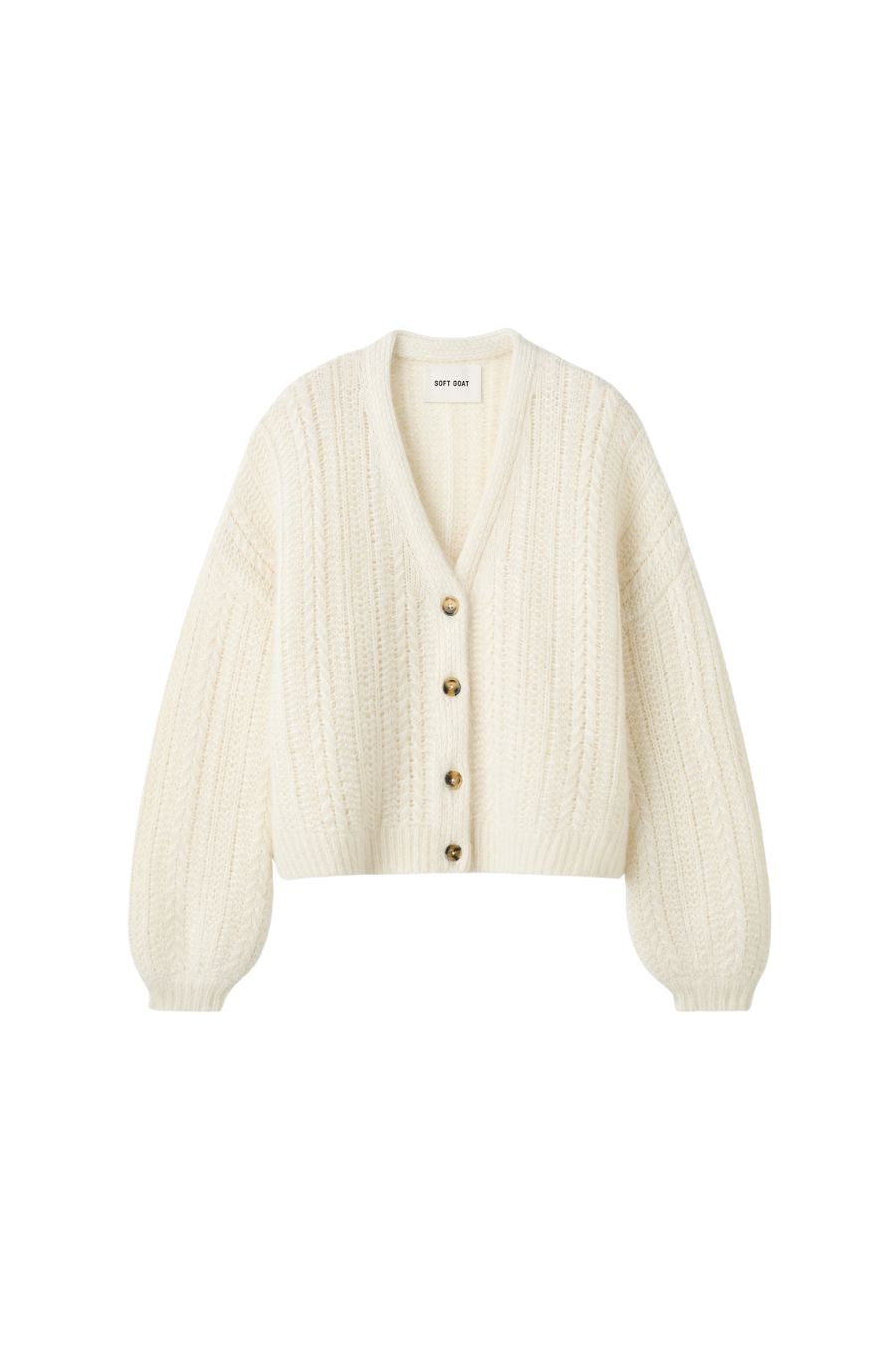 Silk Knit Cardigan in Feather White