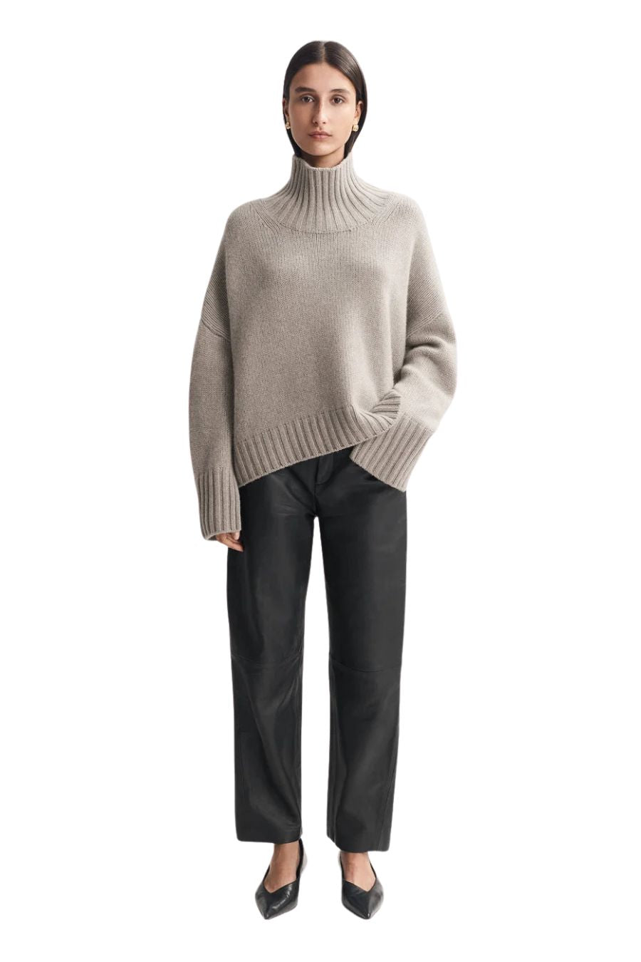 Girlfriend Turtleneck in Greige