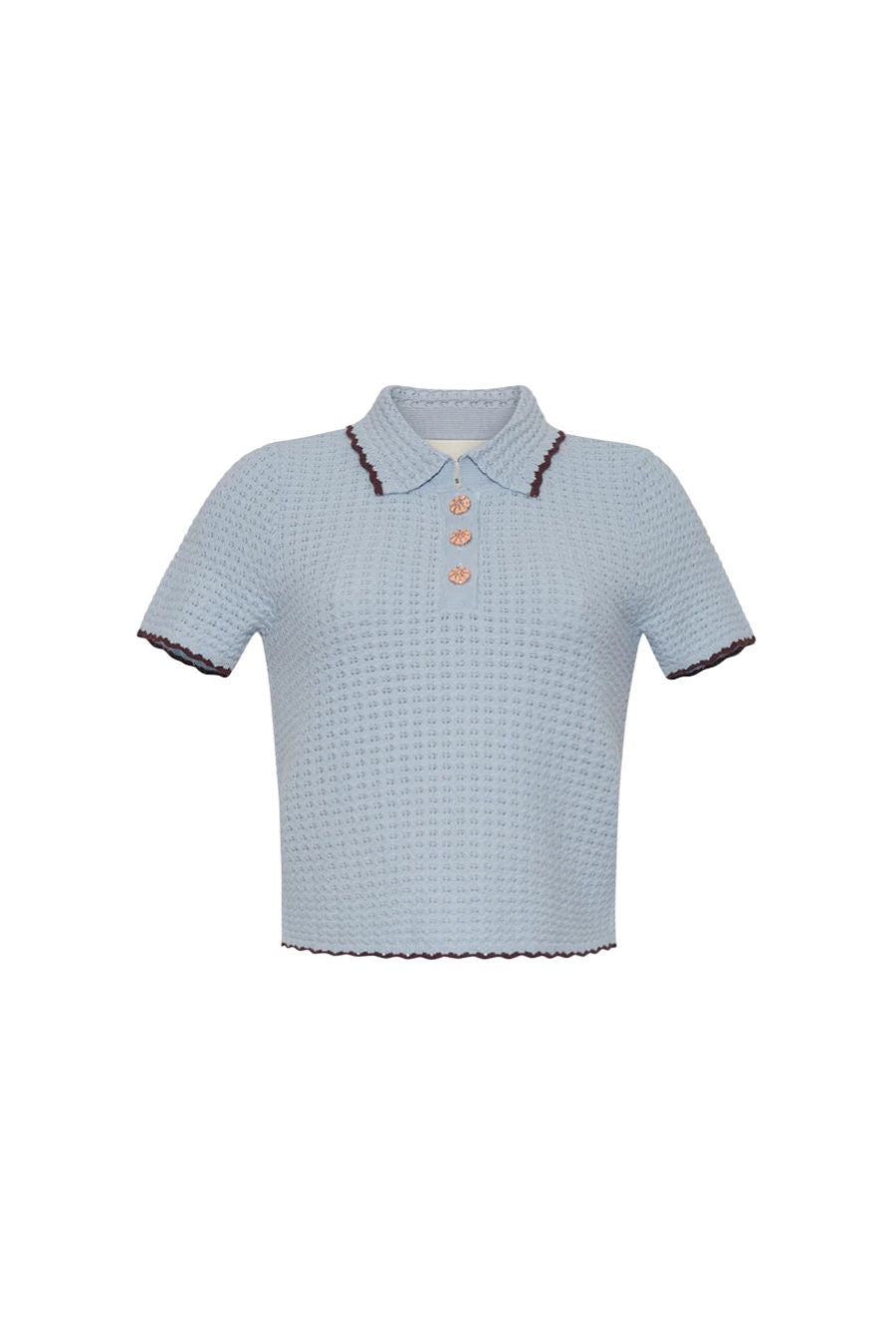 Melody Polo in Light Blue with Brown Tipping