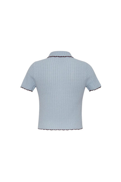 Melody Polo in Light Blue with Brown Tipping