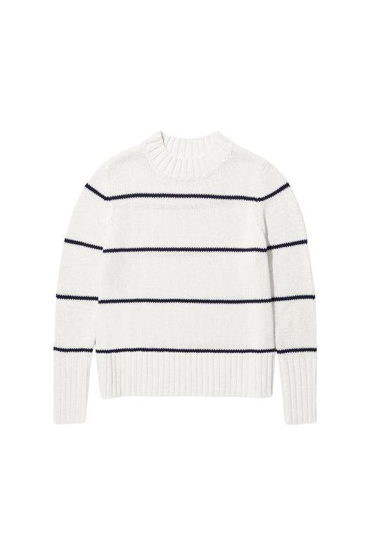 The Tatum in Cream/Navy Ministripe