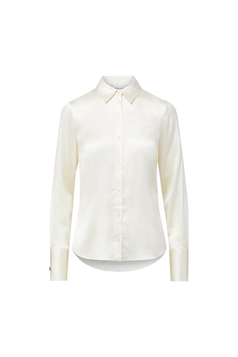 Monique Silk Button-Down Shirt in Ivory