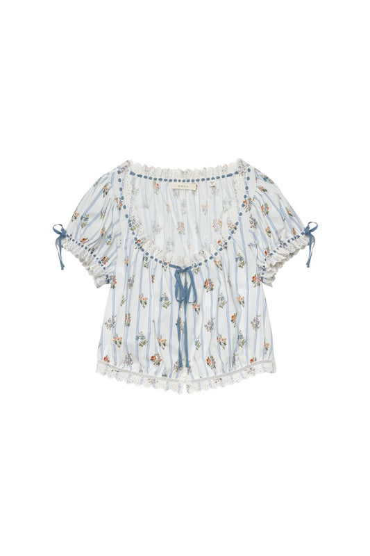 Nera Top in Fleurs De Bordeaux