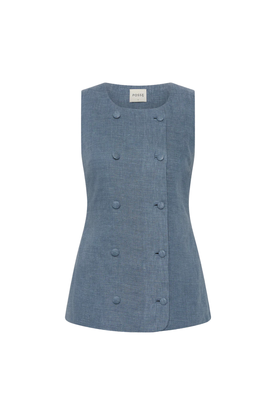 Thea Vest in Steel Blue