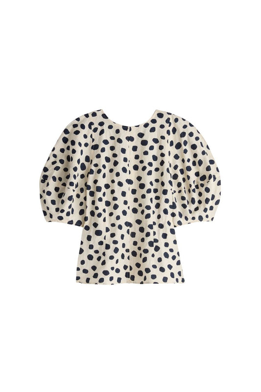 Lino Top in Yayoi Black/White