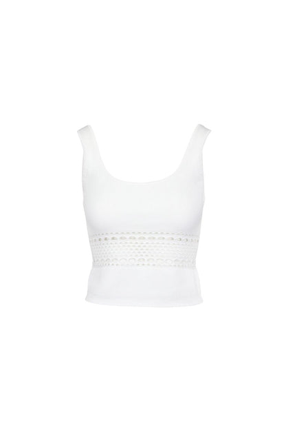 Fitzgerald Open Stitch Tank in Ivory