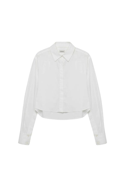 Renata Cropped Shirt in White