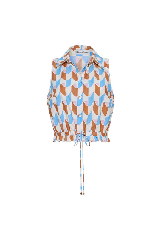 Hannah Top in Talavera Tile Ivory