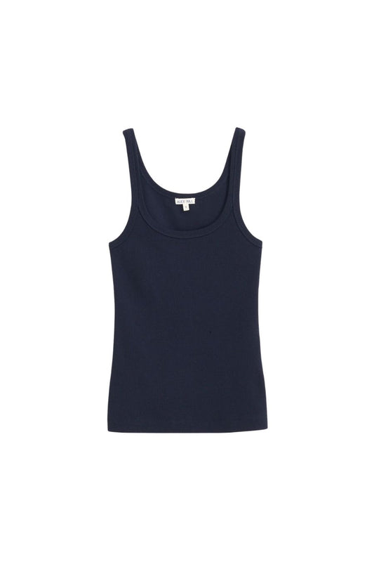 365 Ribbed Tank in Dark Navy