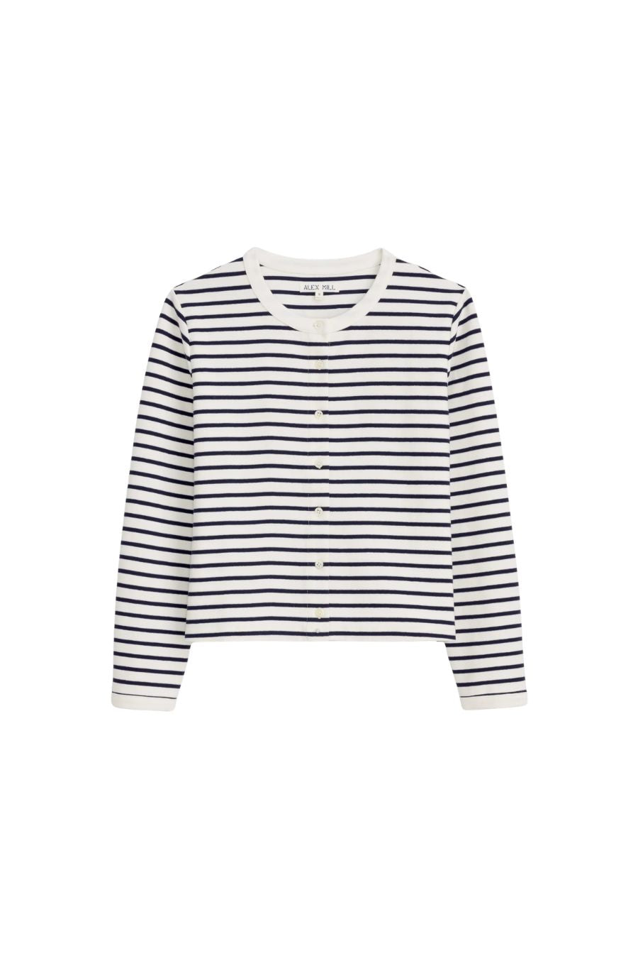 Coco Sport Cadigan in Ivory/Navy Stripe