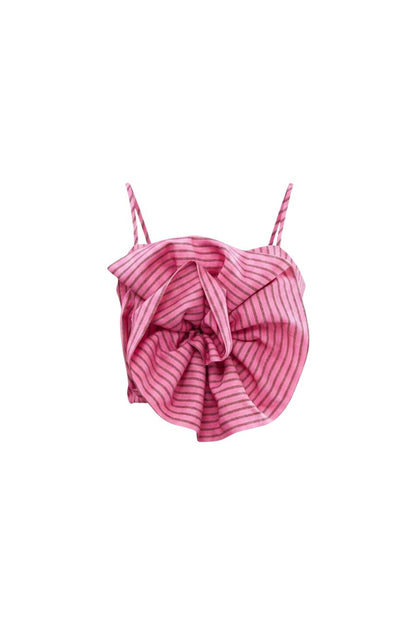 Calla Top Poppy Bark Stripe