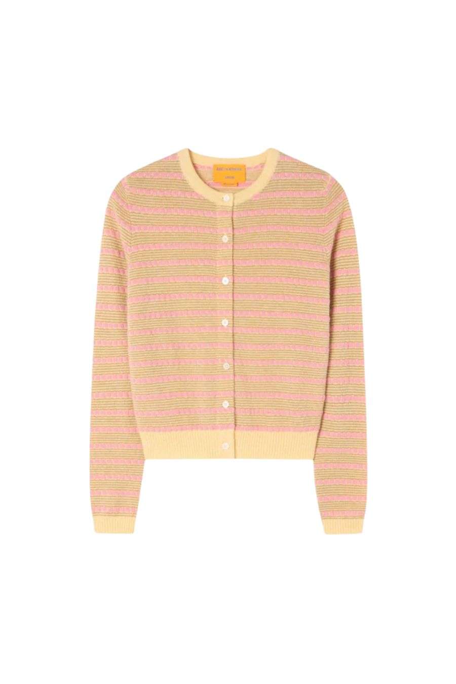Stripe Jane Cardigan in Butter Combo