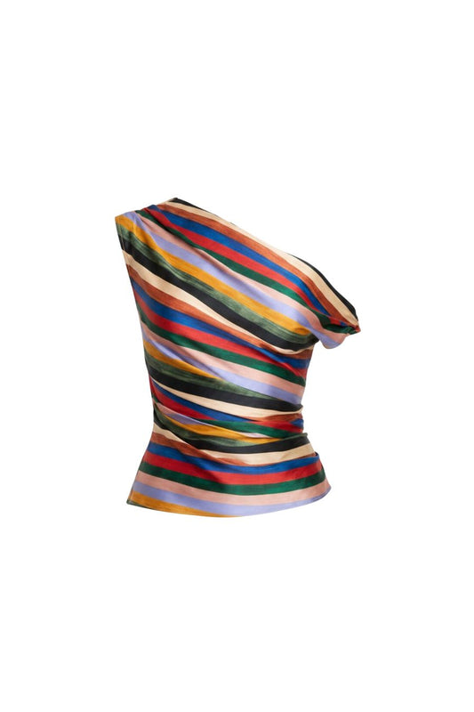 Phare Silk Top in Artist Stripe