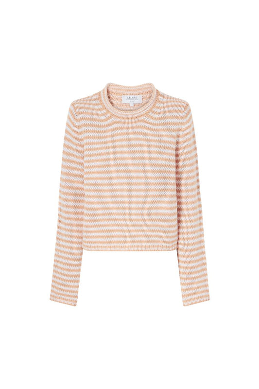 Fine Stripe Mini Marina Sweater in Seashell/Ivory
