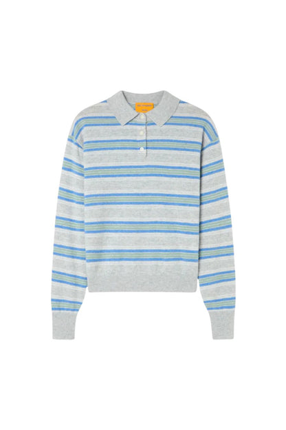 Collegiate Stripe Polo in Stone Combo