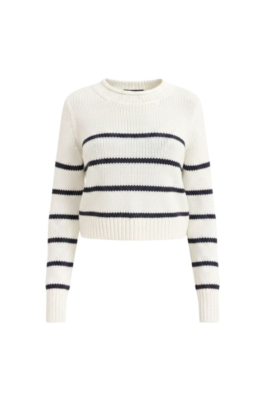 Mini Marina Sweater in Cream/Navy