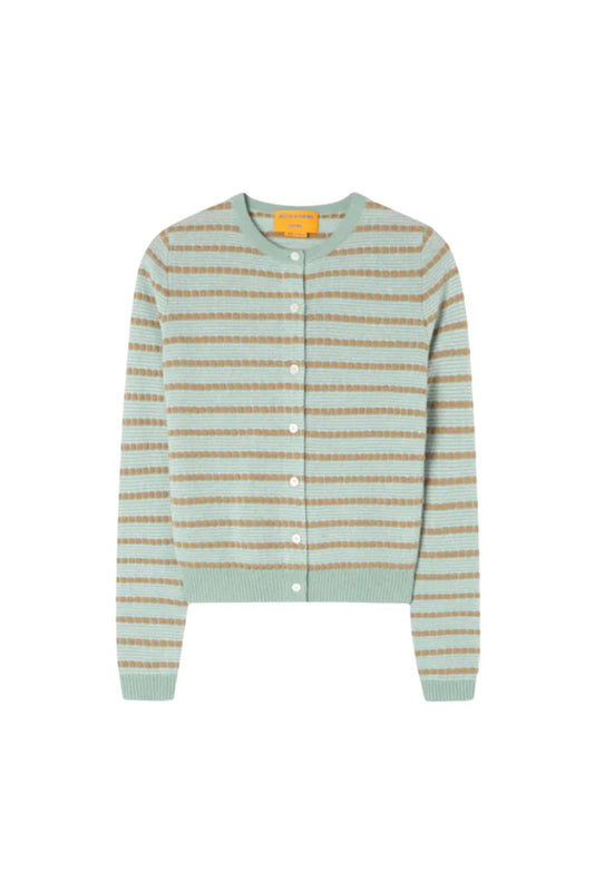 Pebble Stripe Jane Cardigan in Sage Brush Combo