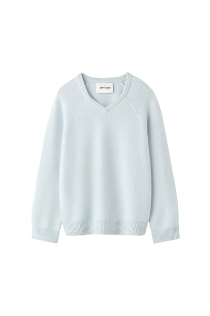 Oversized V-Neck in Ice Blue
