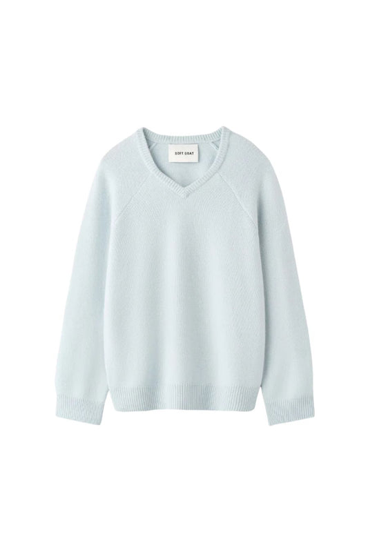 Oversized V-Neck in Ice Blue