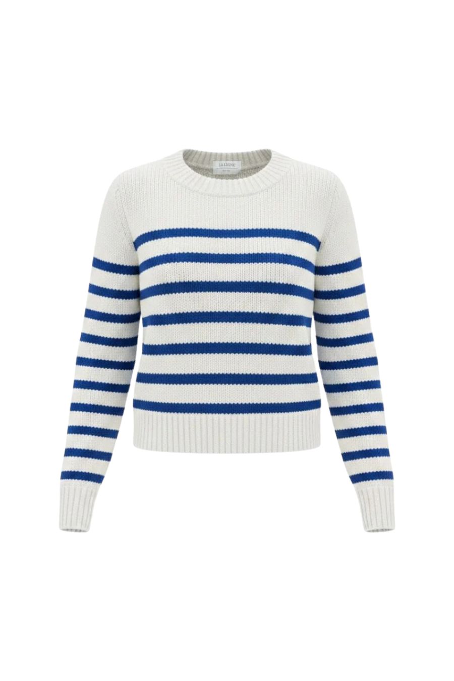 Mini Marin Sweater in Cream/Cobalt