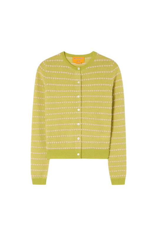 Pebble Stripe Jane Cardigan in Evoo Combo