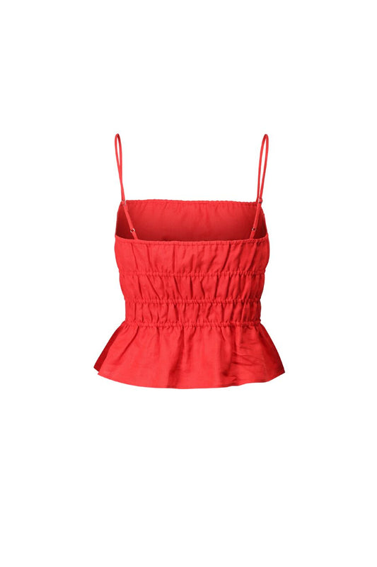 Ayla Linen Tank in Tomato