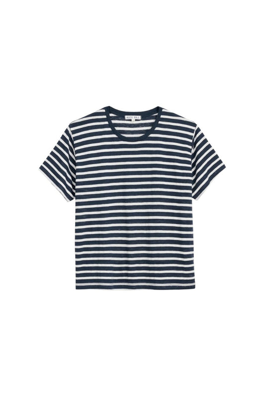 Garcon Striped Tee in Navy/Off White
