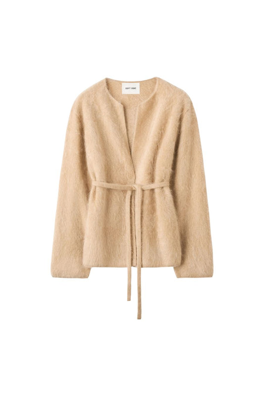 Brushed Cardigan in Camel