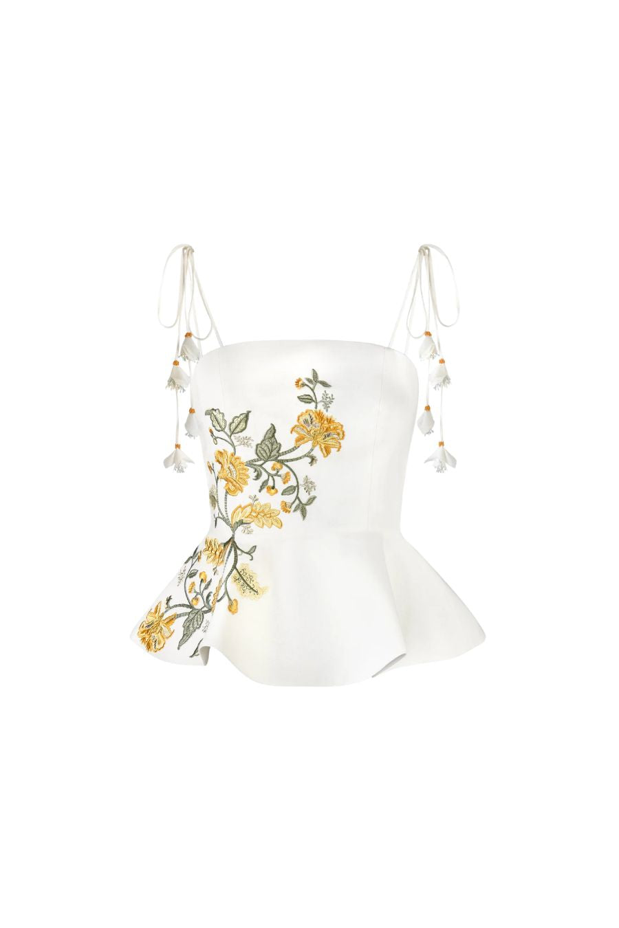 Lily Top in Golestan Embroidery Yellow/White