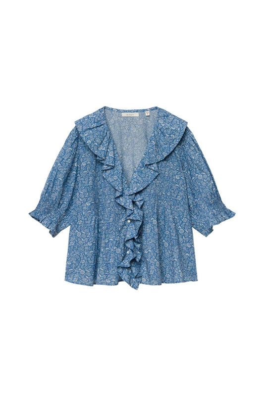 Henri Top in Blue Garden Bloom