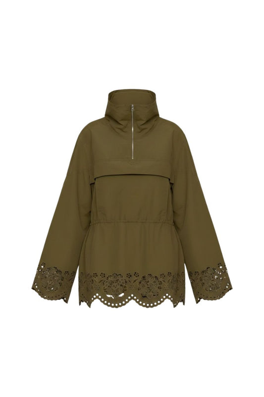 Vittoria Eyelet Jacket in Olive