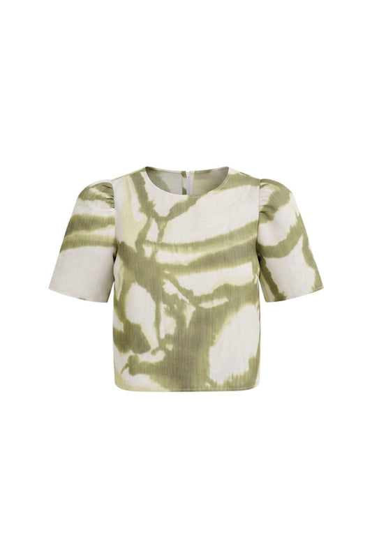 Olivia Top in Seabreeze Ikat Green