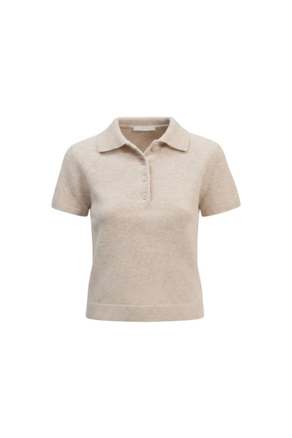Twila Short Sleeve Polo in Stone