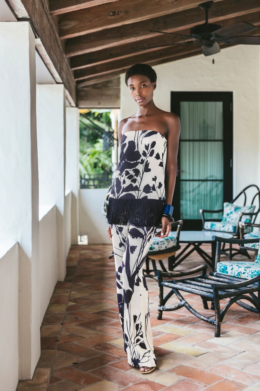 Benita Top in Botanic Ivory