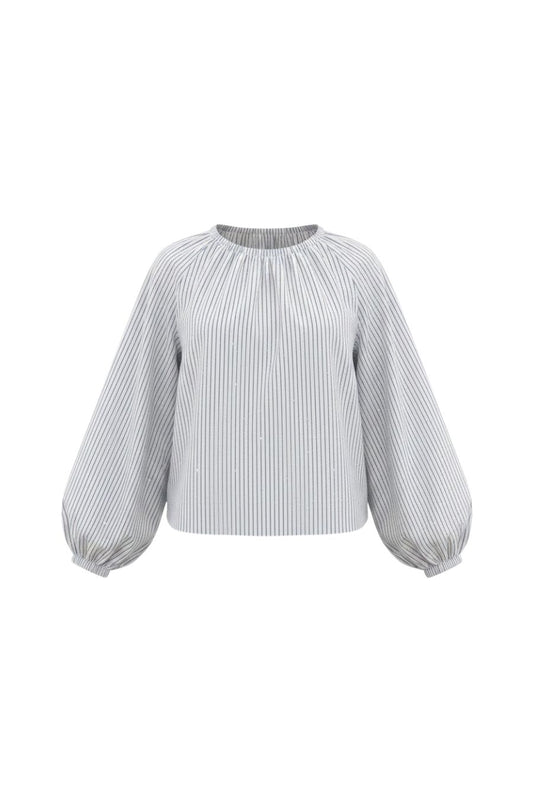 Rue Blouse in Starlight Embellished Stripe