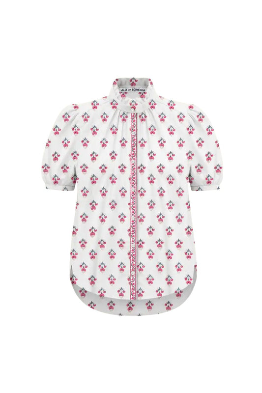 Winnie Ibis Rose Shirt in Off-White