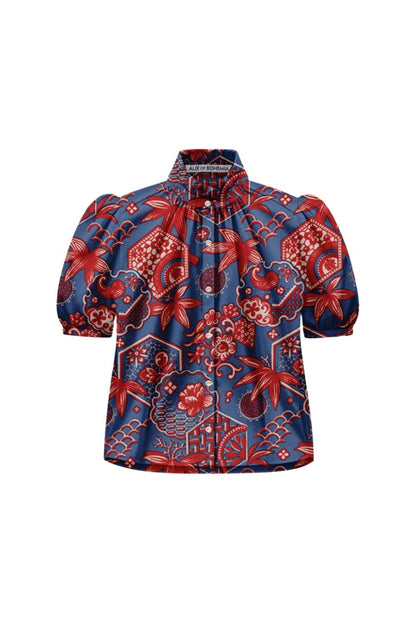 Winn Delft Hive Shirt in Medium Blue