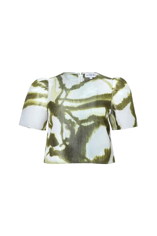 Olivia Top in Seabreeze Ikat Green