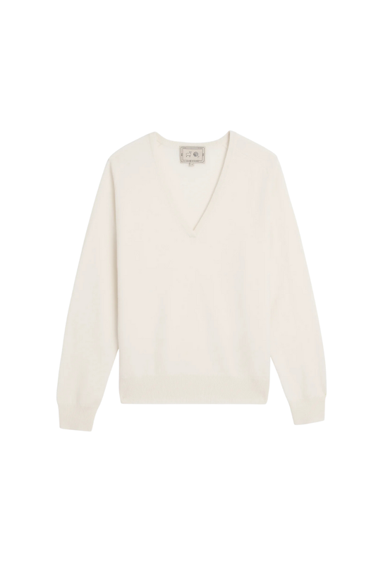 Leighton Cashmere Sweater in Ivory