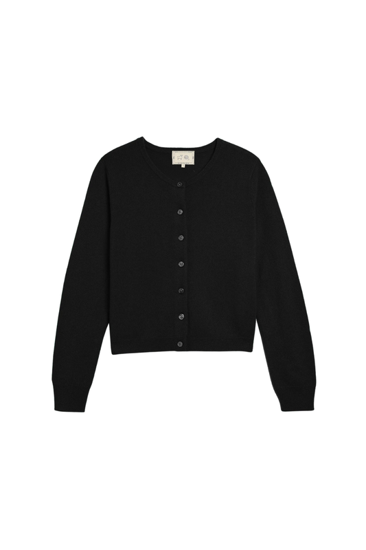 Ava Cashmere Cardigan in Black