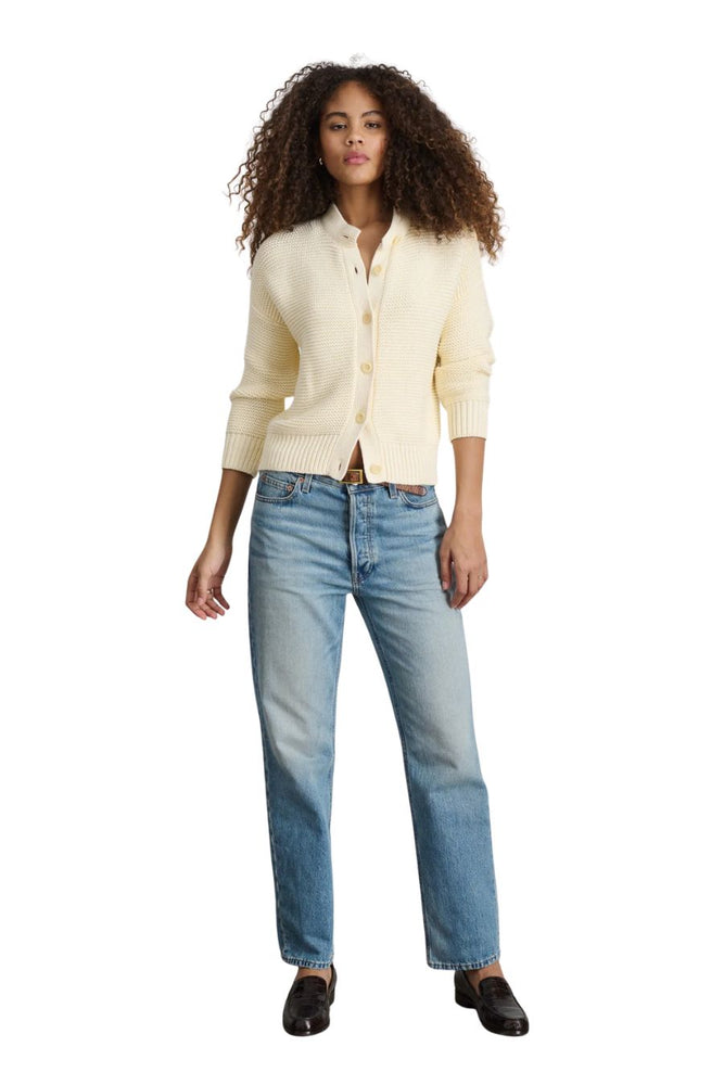 Nico Cotton Cardigan in Ivory