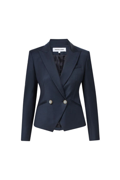 Rickie Cropped Dickey Jacket in Navy