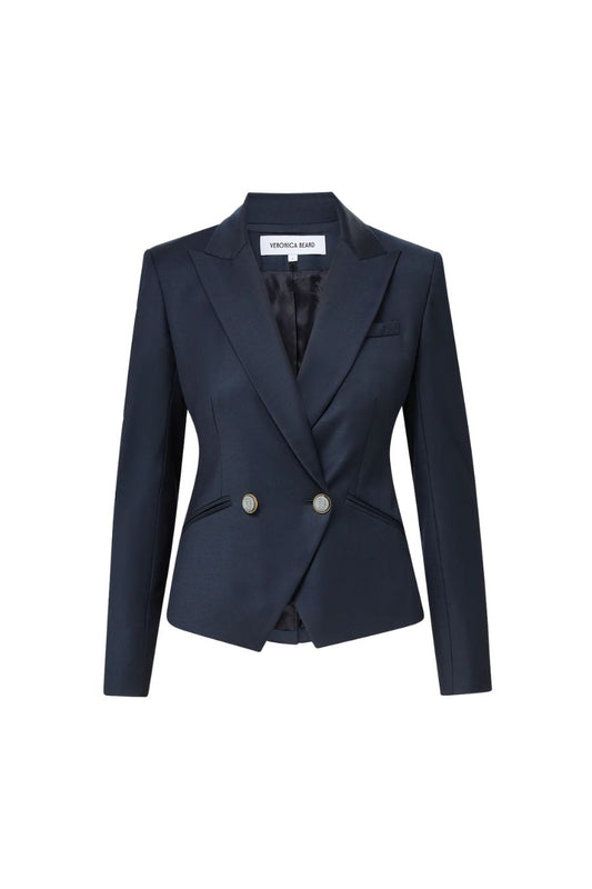 Rickie Cropped Dickey Jacket in Navy