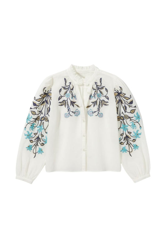Annabel Misted Lily Shirt in Off-White