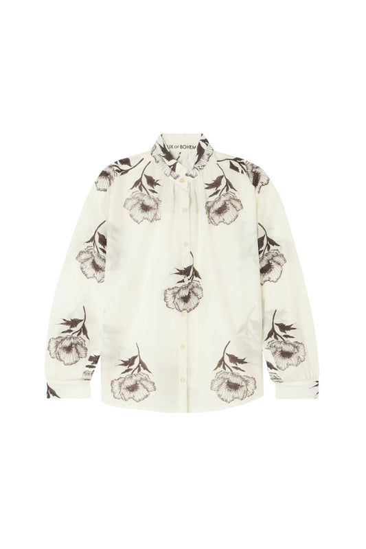 Artemis Obsidian Poppy Shirt in Off-White