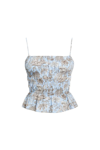 Ayla Top in Sky Toile